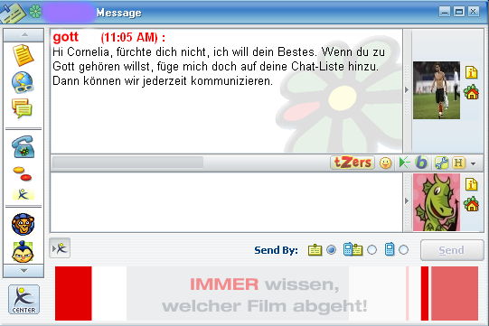 ICQ-Chat-Message von Gott