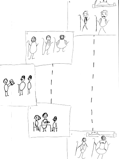 Die Emmaus-Jnger, gemalt im kirchlichen Unterricht
